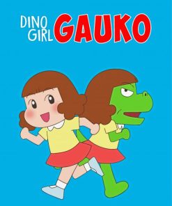 Dino Girl Gauko Animation Poster Paint By Numbers