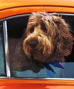 Dogs In Orange Car Paint By Numbers