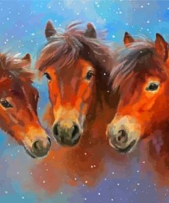 Exmoor Ponies Art Paint By Numbers