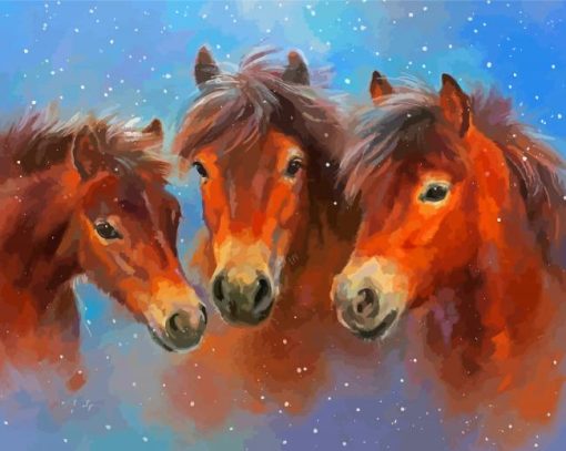 Exmoor Ponies Art Paint By Numbers