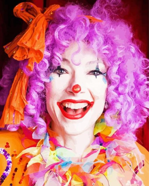 Female Clown Laughing Paint By Numbers