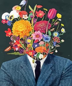 Floral Man Head Paint By Numbers