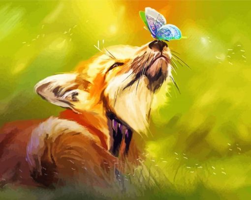 Fox An Butterfly Paint By Numbers