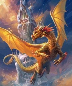 Fantasy Golden Dragon Paint By Numbers