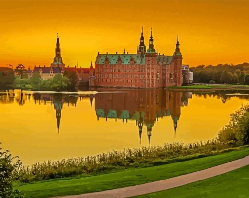 Frederiksborg Castle At Sunset Paint By Numbers