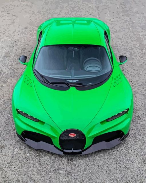 Green Car Bugatti Paint By Numbers