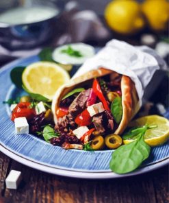 Gyros Greek Traditional Dish Paint By Numbers