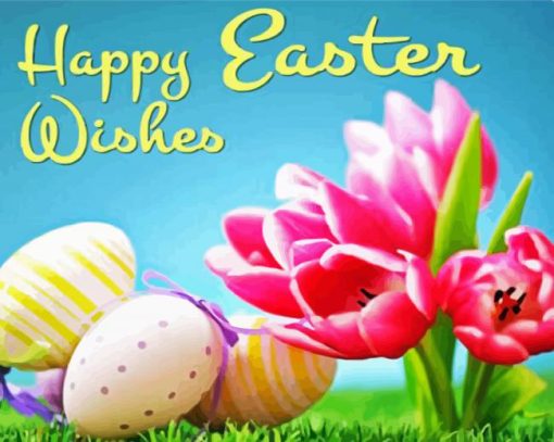 Happy Easter Illustration Paint By Numbers