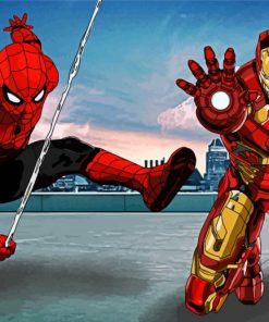 Iron Man And Spider Man Marvel Superheroes Paint By Numbers