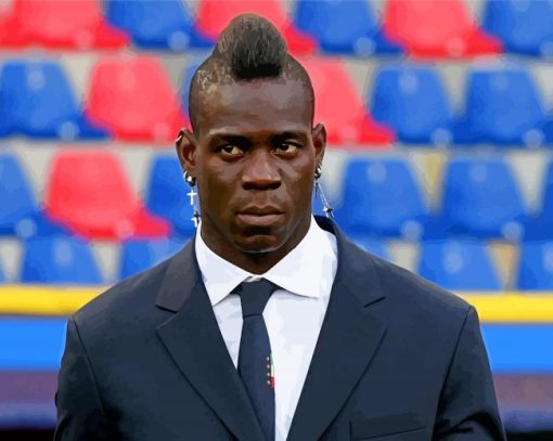 Italian Football Player Mario Balotelli Paint By Numbers