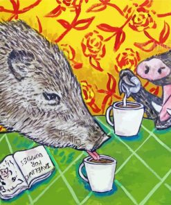 Javelina At The Coffee Shop Paint By Numbers