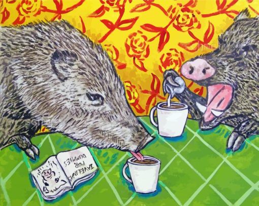 Javelina At The Coffee Shop Paint By Numbers