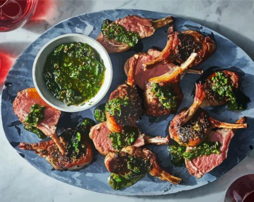 Lamb Chop Meat Paint By Numbers