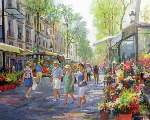 Las Ramblas Spain Paint By Number