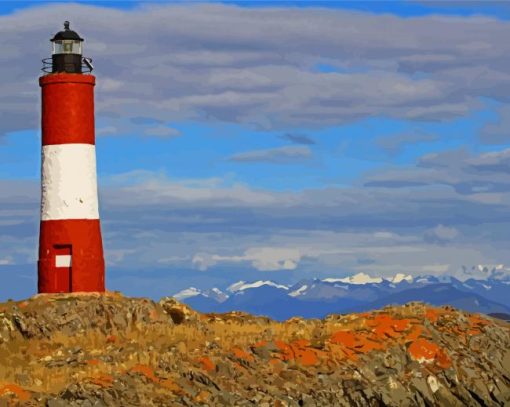 Light House In The Mountain Paint By Numbers