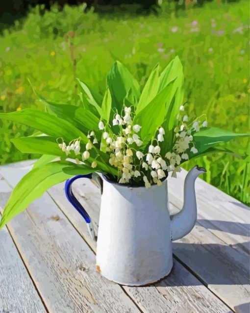 Lilies In Jug Paint By Numbers