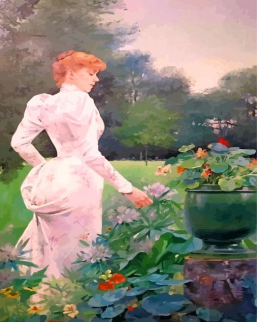 Louise Abbéma Dans Les Fleurs Paint By Numbers