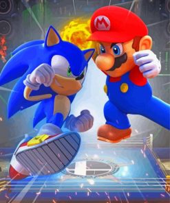 Mario And Sonic Characters Paint By Numbers