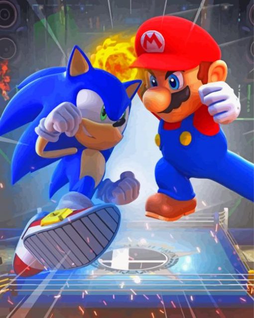 Mario And Sonic Characters Paint By Numbers