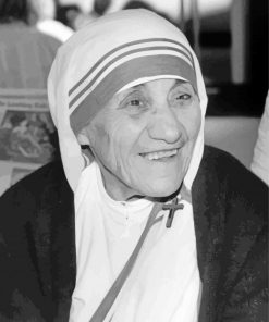 Mother Teresa Black And White Paint By Numbers