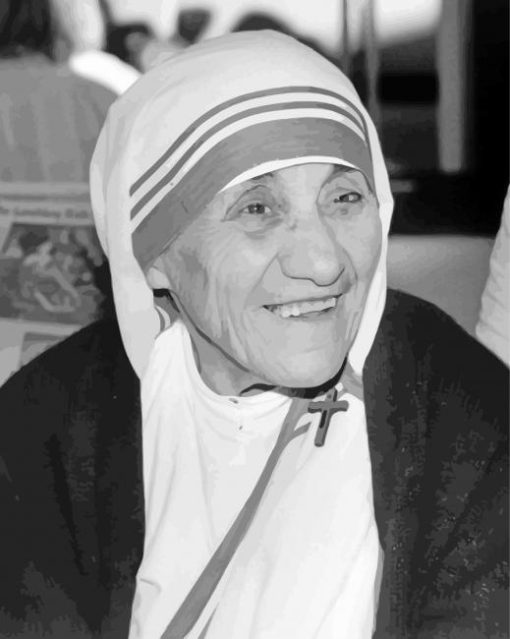 Mother Teresa Black And White Paint By Numbers