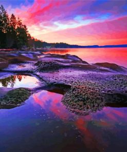 Nanaimo BC Lake At Sunrise Paint By Numbers