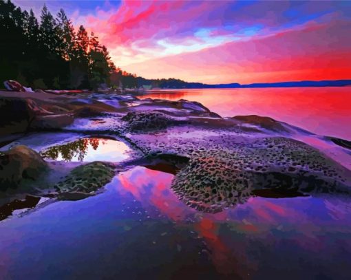 Nanaimo BC Lake At Sunrise Paint By Numbers