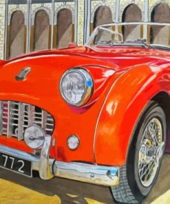 Orange Triumph TR3 Car Paint By Numbers