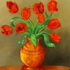 Orange Tulips Vase Paint By Numbers