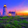 Pemaquid Point Light At Sunset Paint By Numbers