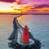 Poolbeg Ireland Lighthouse Sunset Paint By Numbers