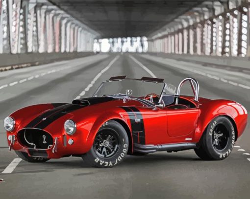 Red Ford Shelby Cobra Paint By Numbers