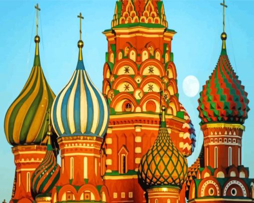 Russian Onion Domes And Moon Paint By Numbers