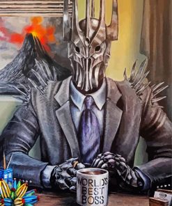 Sauron Drinking Coffee Paint By Numbers