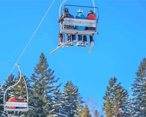 Ski Chair Lift Paint By Numbers