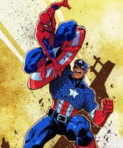 Spider Man And Captain America Heroes Paint By Numbers