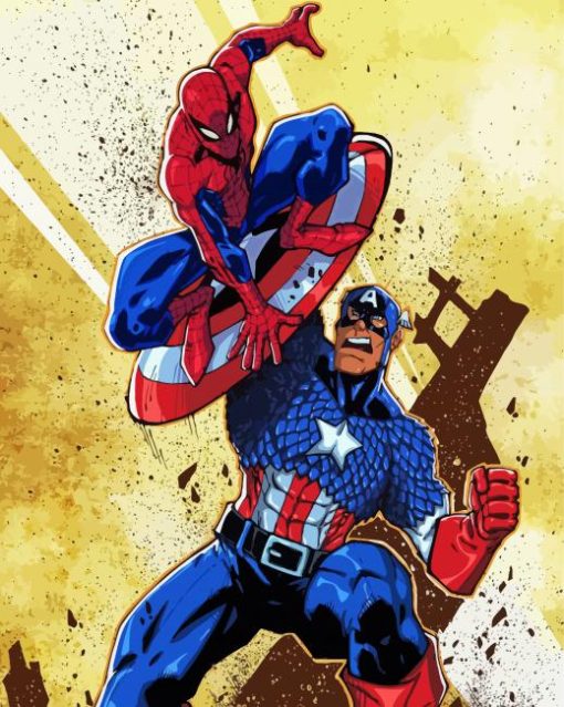 Spider Man And Captain America Heroes Paint By Numbers