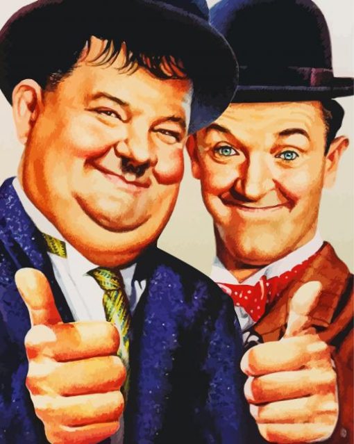 Stan And Ollie Caricature Paint By Numbers