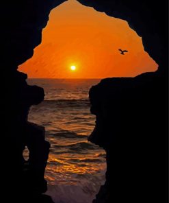 Sunset At Hercules Cave Tangier Morocco Paint By Numbers