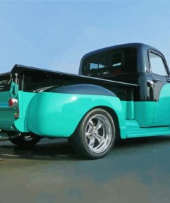 Teal And Black Truck Paint By Numbers