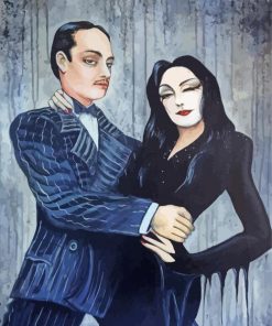 The Addams Morticia And Gomez Art Paint By Numbers