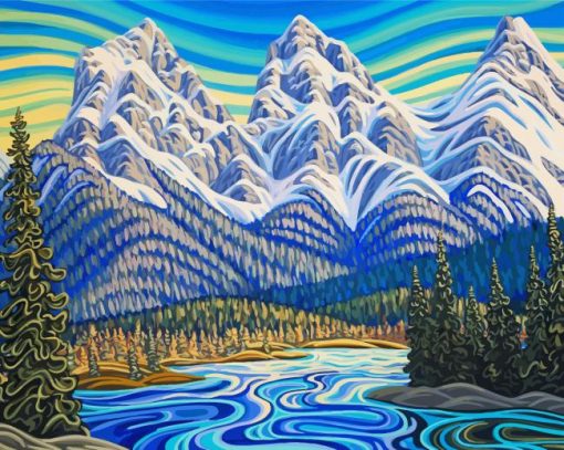 Three Sisters Mountains Art Paint By Numbers