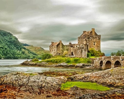 United Kingdom Eilean Donan Castle Paint By Numbers