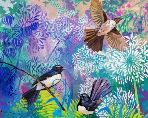 Willie Wagtail Birds Paint By Numbers