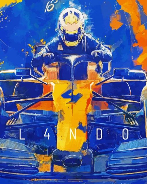 Abstract Lando Norris F1 Car Art Paint By Numbers