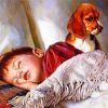 Adorable Boy And Puppy Paint By Numbers