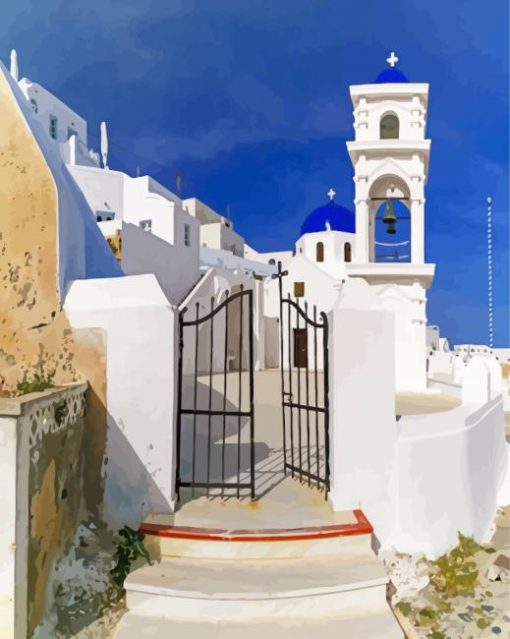 Aesthetic Thera Santorini Church Of Resurrection Of The Lord Paint By Numbers