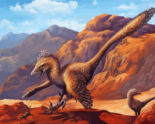 Aesthetic Velociraptor Illustration Paint By Numbers