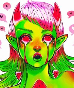 Aesthetic Watermelon Girl Paint By Numbers