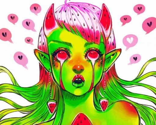 Aesthetic Watermelon Girl Paint By Numbers